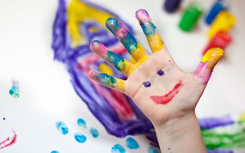 child painting hand art