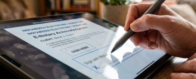 Documents are signed in the presence of a remote e-notary